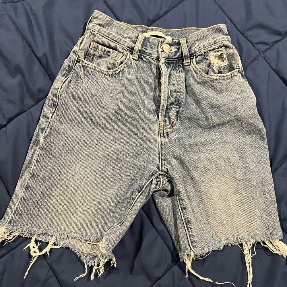 Distressed Denim Cutoff Shorts